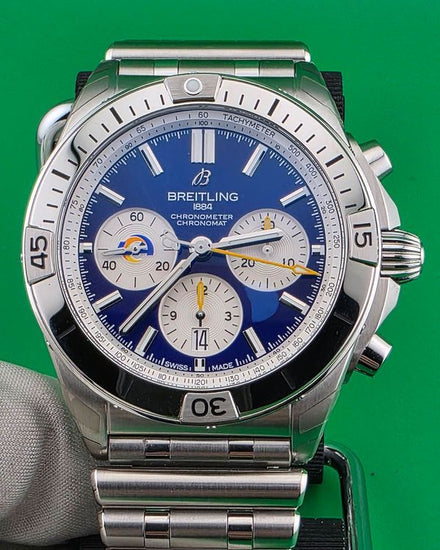 2026 Breitling Chronomat B01 "NFL Los Angeles Rams" L.E. 42MM Blue Dial Steel Bracelet (AB01342B1C9A1)