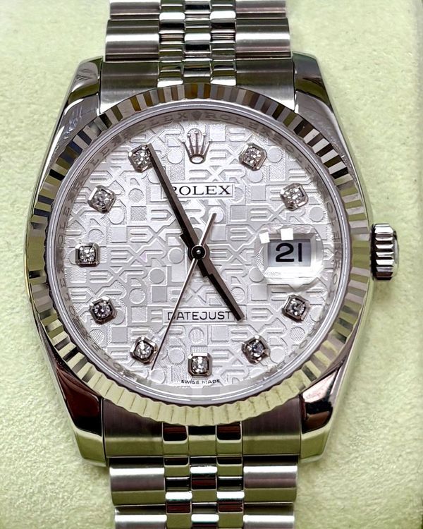 Rolex Datejust 36MM Silver "Jubilee" Dial Super Jubilee Bracelet (116234)