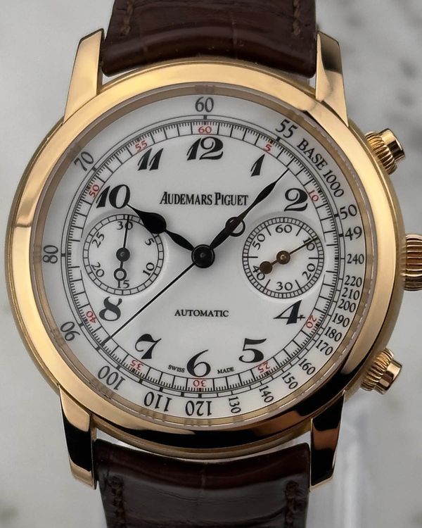 Audemars Piguet Jules Audemars 41MM White Dial Crocodile Skin Leather Strap (26100OR)