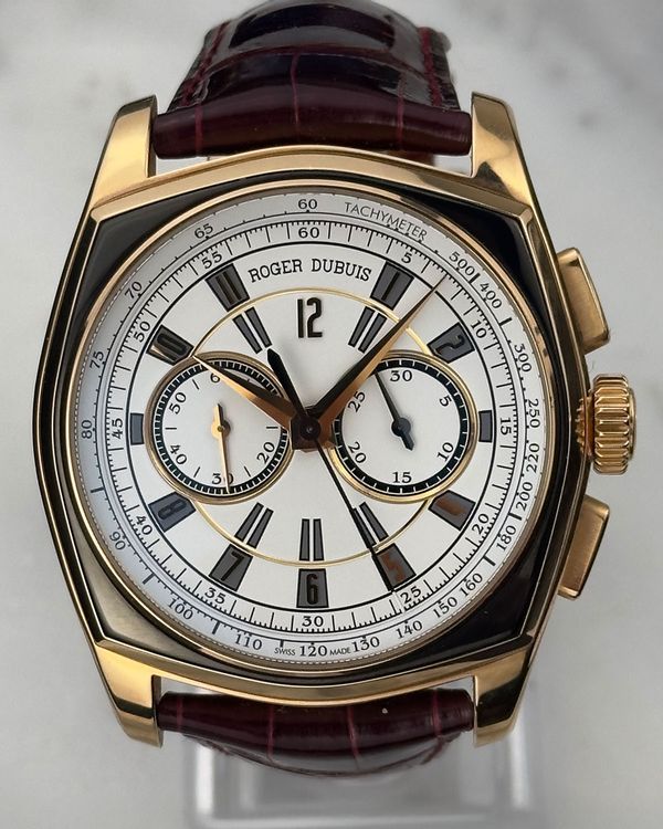 Roger Dubuis La Monegasque 44MM Silver Dial Crocodile Skin Leather Strap (RDDBMG0004)