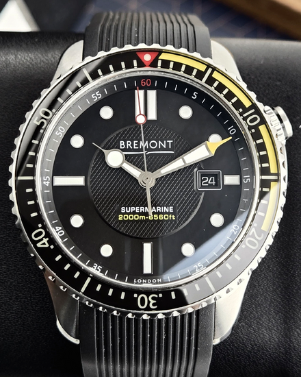 Bremont Supermarine S2000 45MM Black Dial Rubber Strap (S2000-YL-S)