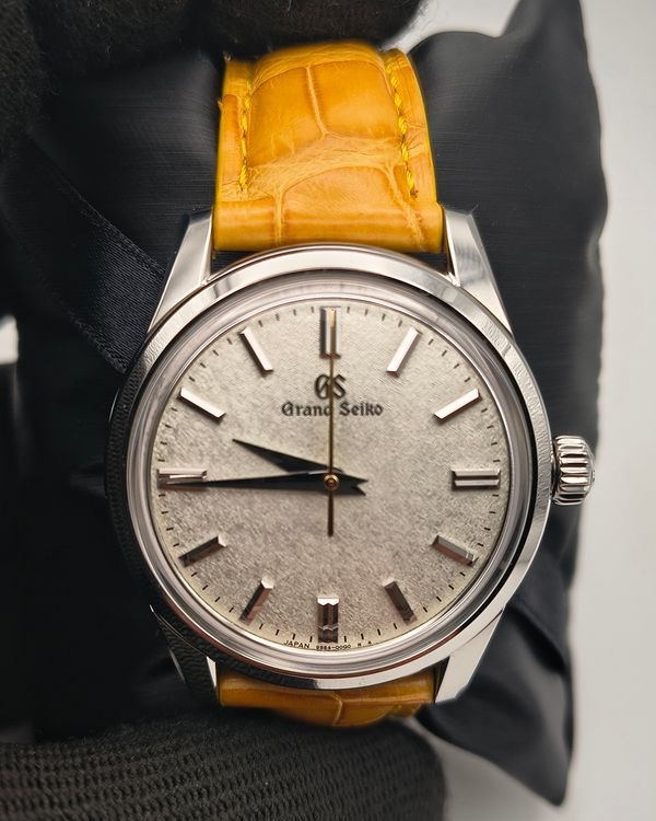 Grand Seiko Elegance 37.3MM Silver Dial Aftermarket Crocodile Skin Leather Strap (Sbgw281)