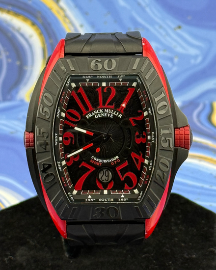 Franck Muller Conquistador Sport GPG 48MM Black Dial Rubber Strap (8900 SC DT GPG)