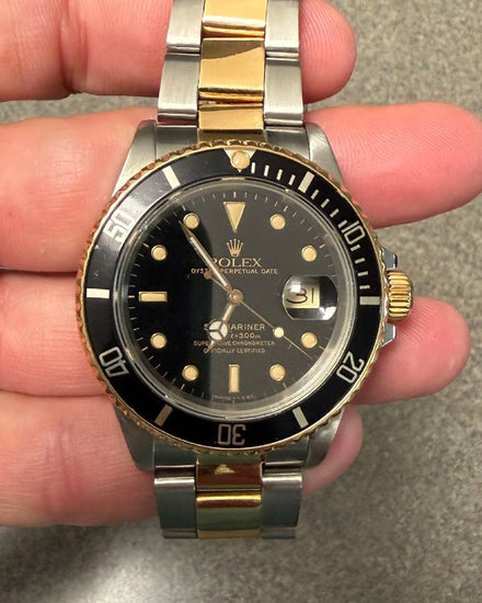 1986 (9.1 Mill. Serial) Rolex Submariner Date 40mm Black Dial Two-Tone Oyster Bracelet (16803)