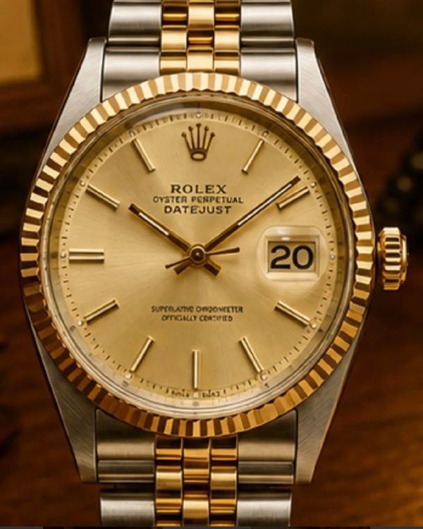 No Reserve - Rolex Datejust 36MM Champagne Dial Aftermarket Two-Tone Jubilee Bracelet (1601)