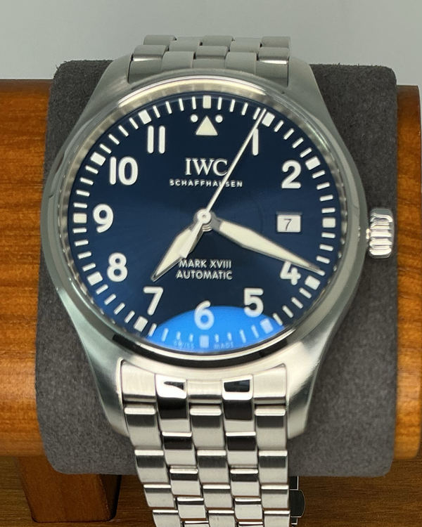 2020 IWC Schaffhausen Pilot Mark XVIII "Le Petit Prince" 40MM Blue Dial Steel Bracelet (IW327016)