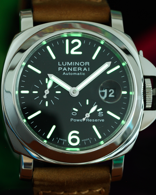 Panerai Luminor Power Reserve 44MM Black Dial Leather Strap (PAM00090)