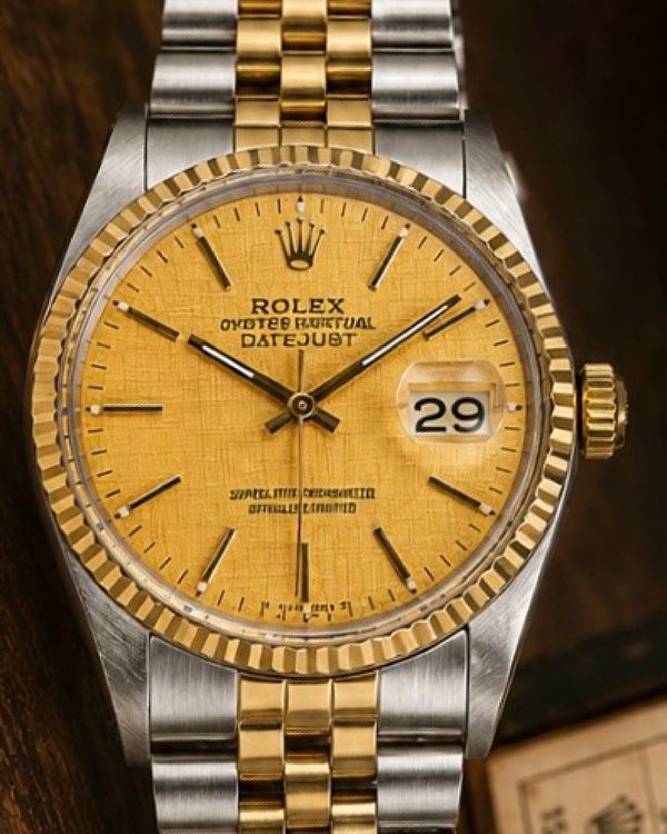 No Reserve - 1986 Rolex Datejust 36MM Champagne Dial Aftermarket Two-Tone Bracelet (16013)