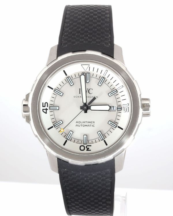No Reserve - 2016 IWC Schaffhausen Aquatimer 42MM Silver Dial Rubber Strap (IW329003)