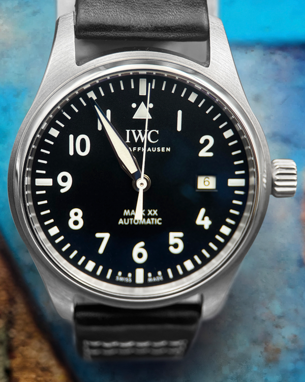 2023 IWC Schaffhausen Pilot Mark XX 40MM Black Dial Leather Strap (IW328201)