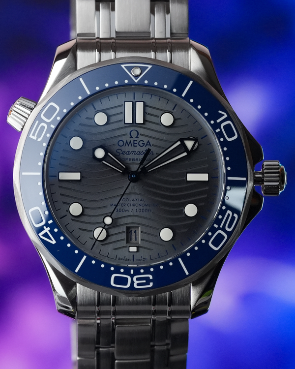 2021 Omega Seamaster Diver 300M 2MM Grey Dial Steel Bracelet (210.30.42.20.06.001)