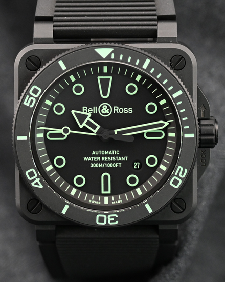 2025 Bell & Ross BR 03 Diver Lum L.E. 1 of 500 42MM Black Dial Rubber Strap (BR03A-D-OL-CE/SRB)