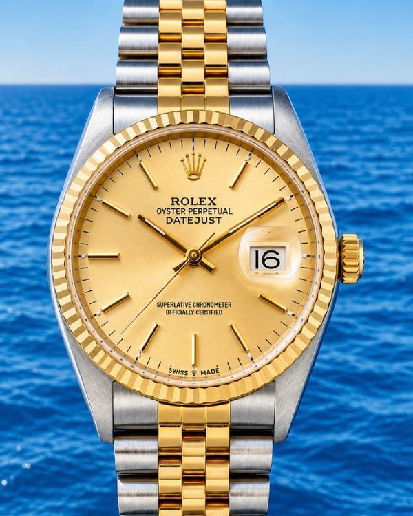 No Reserve - 1987 Rolex Datejust 36MM Champagne Dial Aftermarket Two-Tone Jubilee Bracelet (16013) (16013)