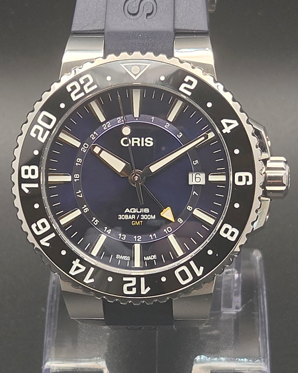 Oris Aquis Great GMT Date 43.5MM Blue Dial Rubber Strap (01 798 7754 4135)