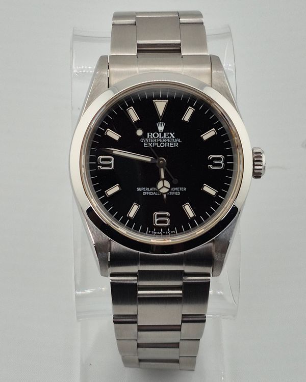 No Reserve - 1995 Rolex Explorer 36MM Black Dial Oyster Bracelet (14270)