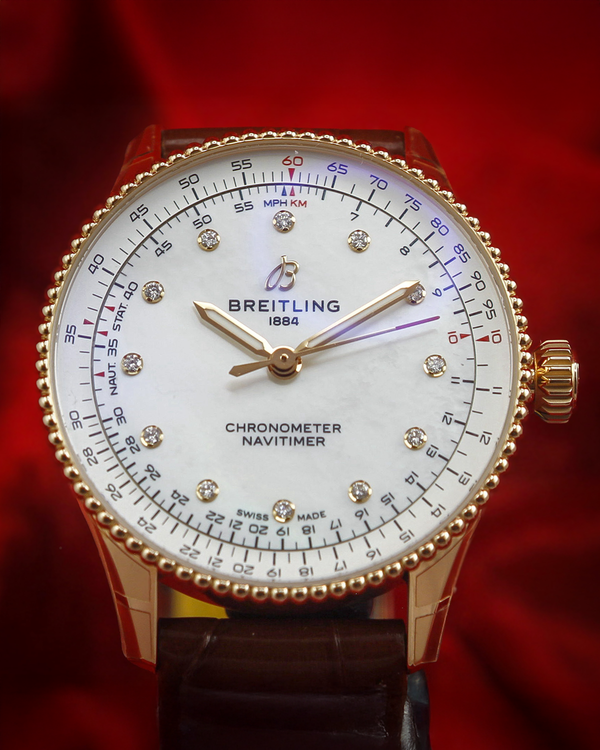 2025 Breitling Navitimer 36MM Mother of Pearl Dial Leather Strap (R17327211A1P1)