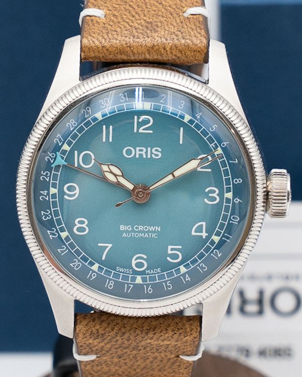 Oris Big Crown X Cervo Volante 38MM Blue Dial Leather Strap (01 754 7779 4065-Set)