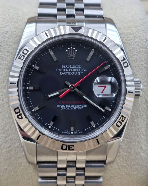 2006 Rolex Datejust Turn-O-Graph 36MM Black Dial Jubilee Bracelet (116264)