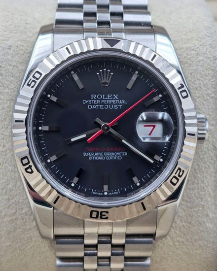 2006 Rolex Datejust Turn-O-Graph 36MM Black Dial Jubilee Bracelet (116264)