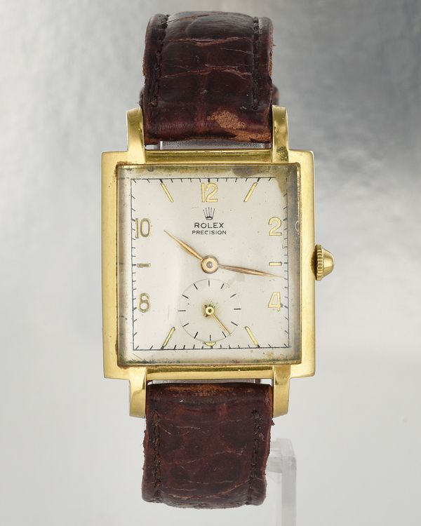 Rolex Precision Vintage 27MM Silver Dial Leather Strap (4029)