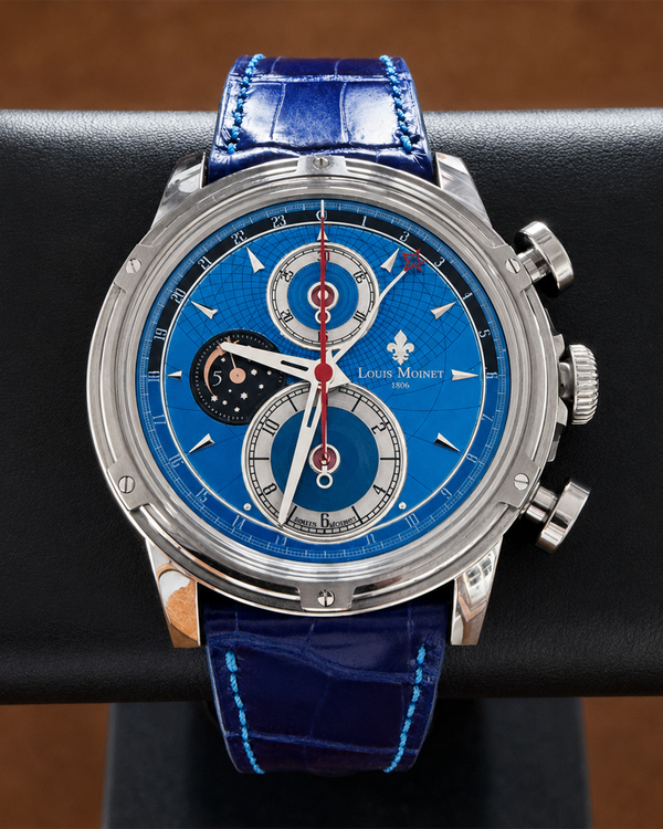 Louis Moinet Cosmic Art 46MM Blue Dial Leather Strap (LM-87.20.20)
