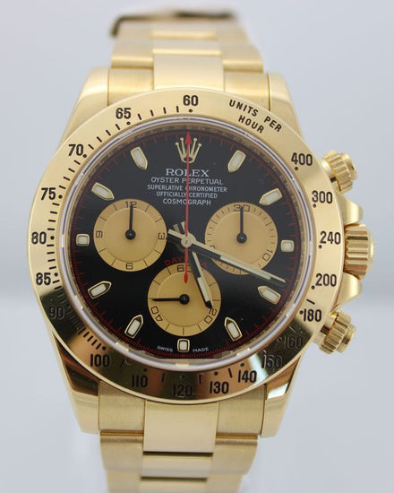 2014 Rolex Cosmograph Daytona 40MM Black Dial Yellow Gold Bracelet (116528)