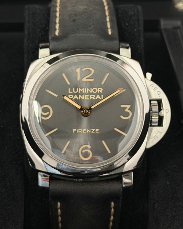 2016 Panerai Luminor 1950 3 Days Firenze 47MM Anthracite Dial Leather Strap (PAM00605)