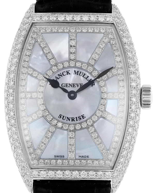 2014 Franck Muller Sunrise 32MM Mother of Pearl Diamond Dial Leather Strap (5852 QZ SNR D CD)