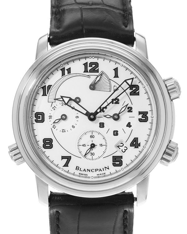 Blancpain Leman Reveil GMT Alarm 40MM White Dial Leather Strap (2041-1127M-53B)