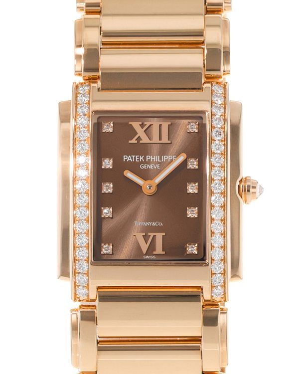 2021 Patek Philippe Twenty~4 25x30MM Quartz Brown Dial Rose Gold Bracelet (4910/11R-010)