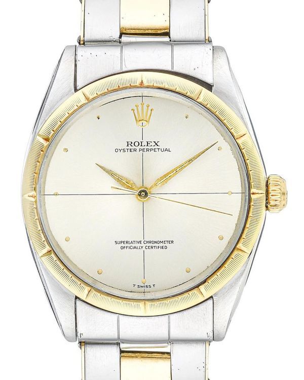 1965 Rolex Oyster Perpetual Vintage 34MM Silver Dial Two-Tone Oyster Bracelet (1008)