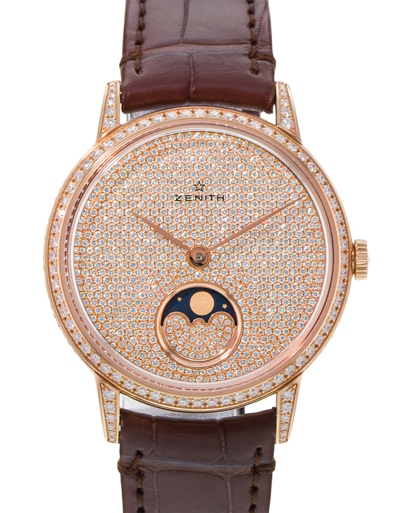 Zenith Elite Ultra Thin 36MM Pink Dial Leather Strap (22.2320.690)