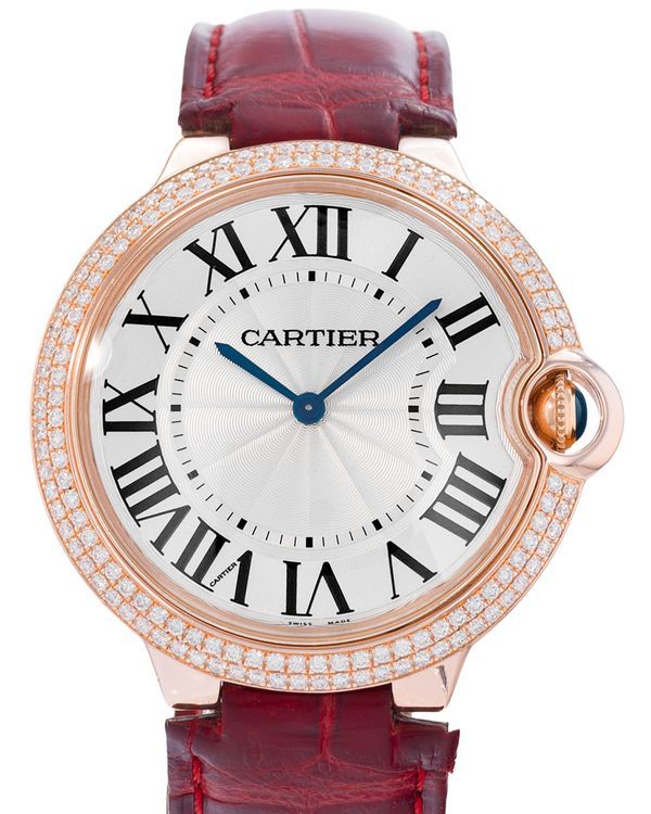 Cartier Ballon Bleu 40MM Silver Dial Aftermarket Leather Strap (WE902055)