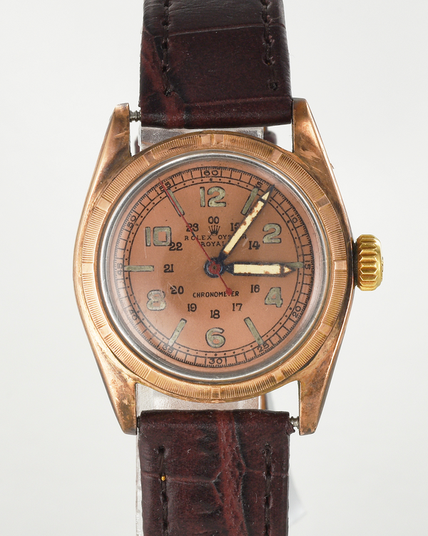 Rolex Vintage 30MM Salmon "Tropical" Dial Aftermarket Leather Strap (5056)