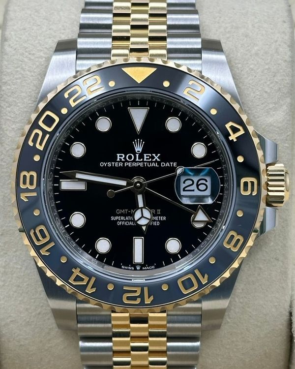 2025 Rolex GMT-Master II "Bumblebee" 40MM Black Dial Two-Tone Jubilee Bracelet (126713GRNR)