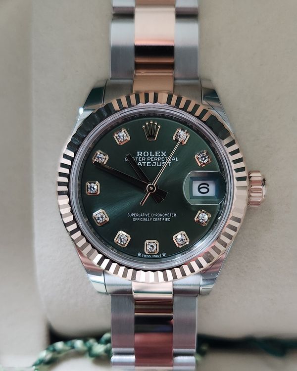 2026 Rolex Lady-Datejust 28mm Green Dial Two-Tone Jubilee Bracelet (279171)