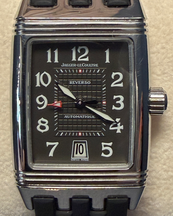 Jaeger-LeCoultre Reverso Gran Sport 27MM Black Dial Rubber Strap (290.8.60)
