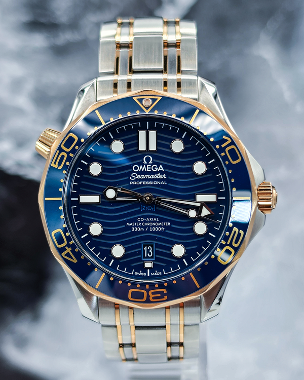 2021 Omega Seamaster Diver 300M 42MM Blue Dial Two-Tone Bracelet (210.20.42.20.03.002)
