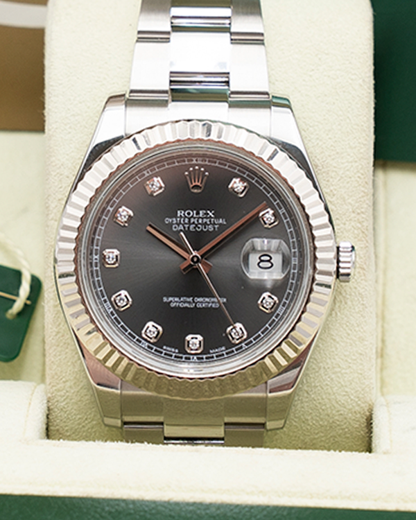 2013 Rolex Datejust II 41MM Rhodium Dial Oyster Bracelet (116334-0009)