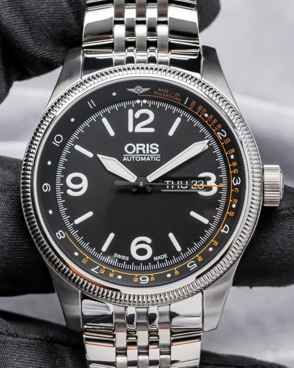 Oris Big Crown Royal Flying Doctor Service L. E. 45MM Black Dial Steel Bracelet (01 735 7728 4084-Set MB)