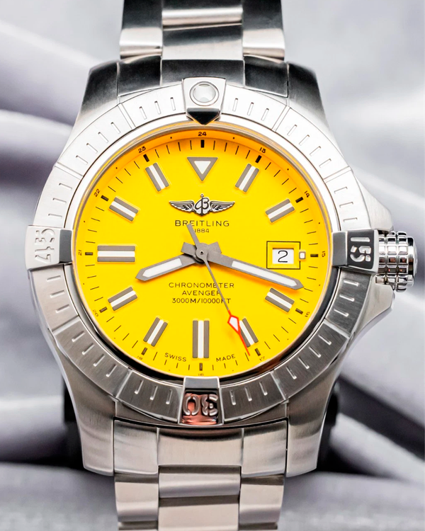 2023 Breitling Avenger Seawolf 45MM Yellow Dial Steel Bracelet (A17319101I1A1)