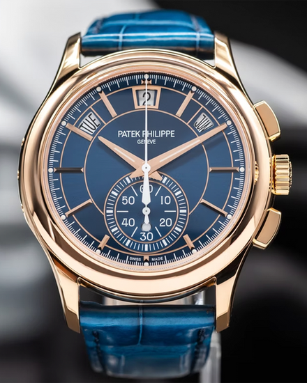 2023 Patek Philippe Annual Calendar Chronograph 42MM Blue Dial Leather Strap (5905R-010)