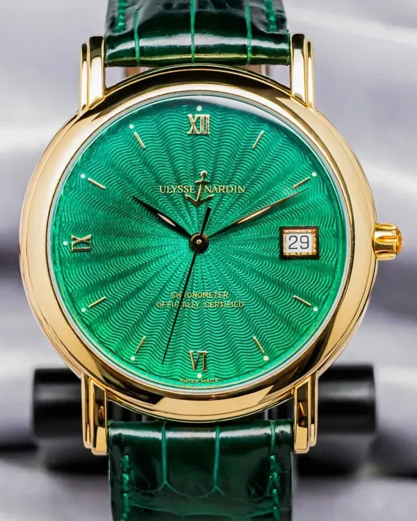 Ulysse Nardin San Marco 37MM Green Dial Leather Strap (131-77-9)