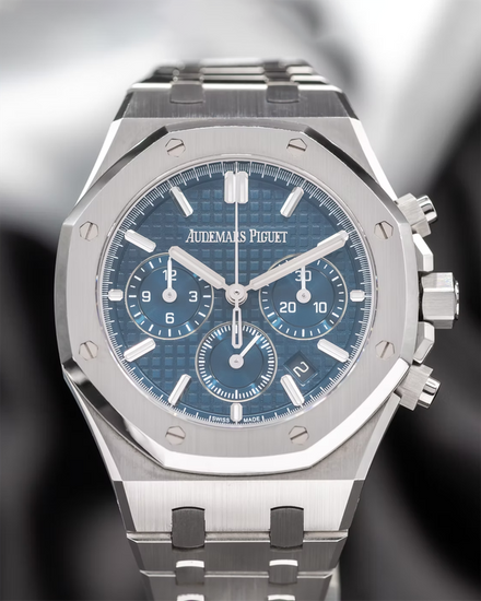 2023 Audemars Piguet Royal Oak Chronograph “Bleu Nuit, Nuage 50” 38MM Blue Dial Steel Bracelet (26715ST.OO.1356ST.01)