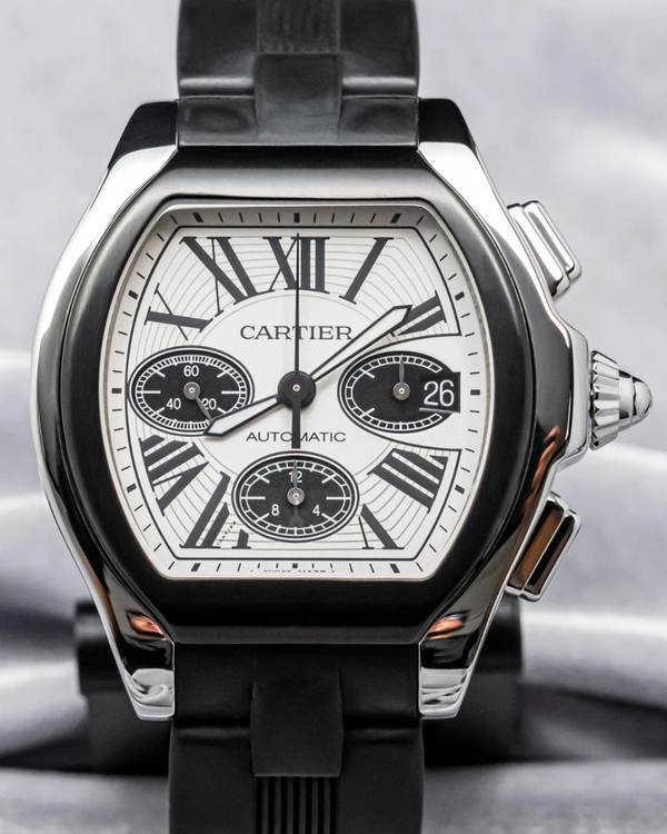2016 Cartier Roadster XL Chronograph 50.2mm White Dial Rubber Strap (W6206020)