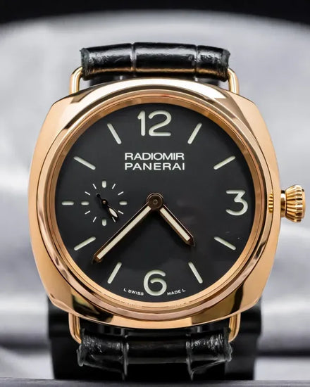 Rare 2022 Panerai Radiomir 42MM Black Dial Aftermarket Leather Strap (PAM00378)