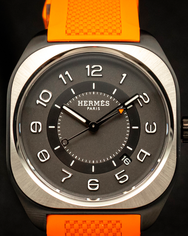 No Reserve - 2026 Hermès H08 39mm Black Dial Rubber Strap (SP1.741A)
