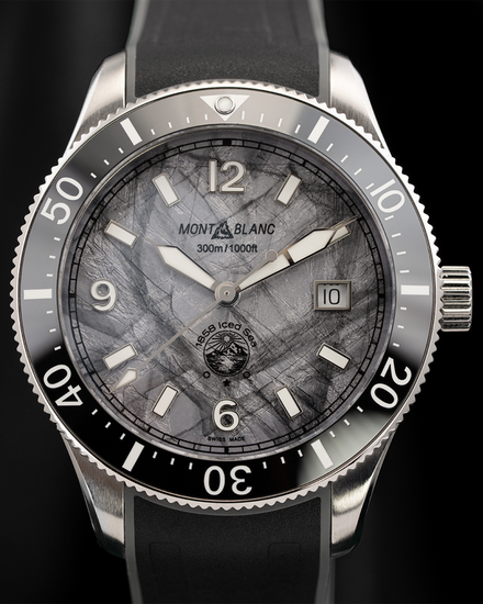 2024 Montblanc Iced Sea Gray Glacier 41MM Grey Dial Rubber Strap (130807)