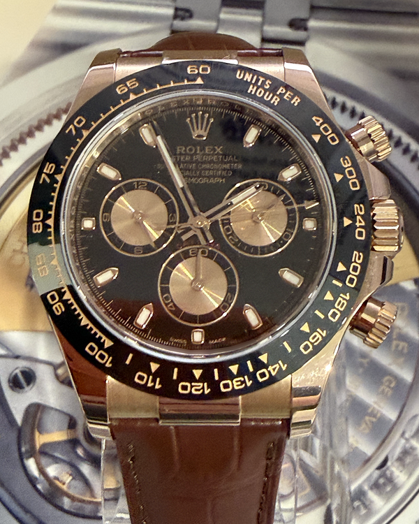 2017 Rolex Cosmograph Daytona 40MM Black Dial Leather Strap (116515LN)