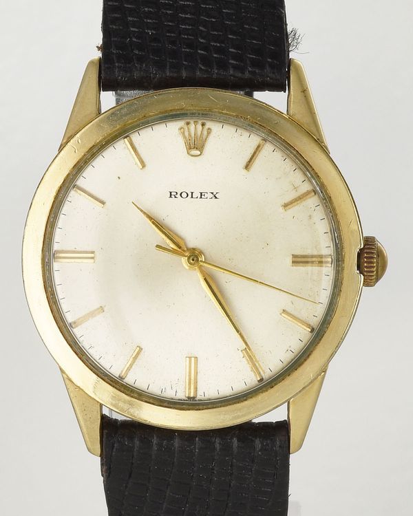 Rolex Vintage 35MM Grey Dial Leather Strap (7002)